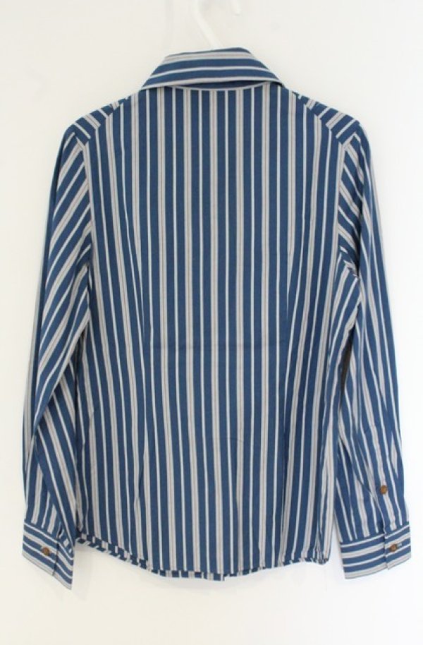 画像3: ヴィヴィアンウエストウッド 中古 / フロントフリルストライプシャツ 1 ブルー  O-26-06-28-019-bl-YM-OS (3)