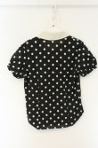 画像4: ヴィヴィアンウエストウッド 中古 / 返シ衿ドット半袖ブラウス 2 ブラックｘホワイト  O-26-06-28-022-bl-YM-OS (4)