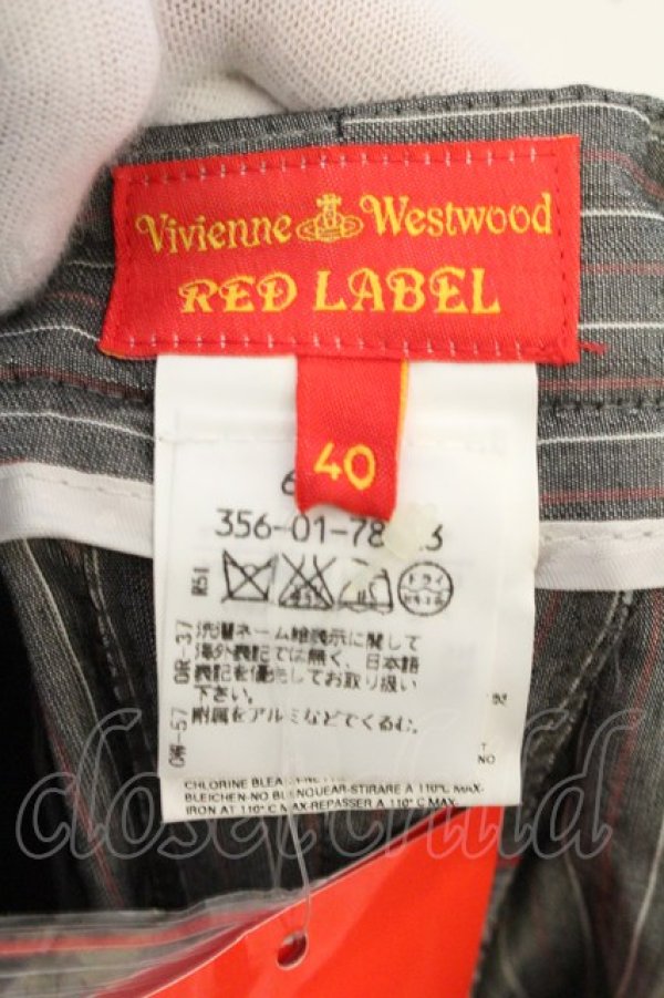 画像5: ヴィヴィアンウエストウッド 中古 / タックストライプショートパンツ 40 グレー  O-26-07-05-023-pa-YM-OS (5)