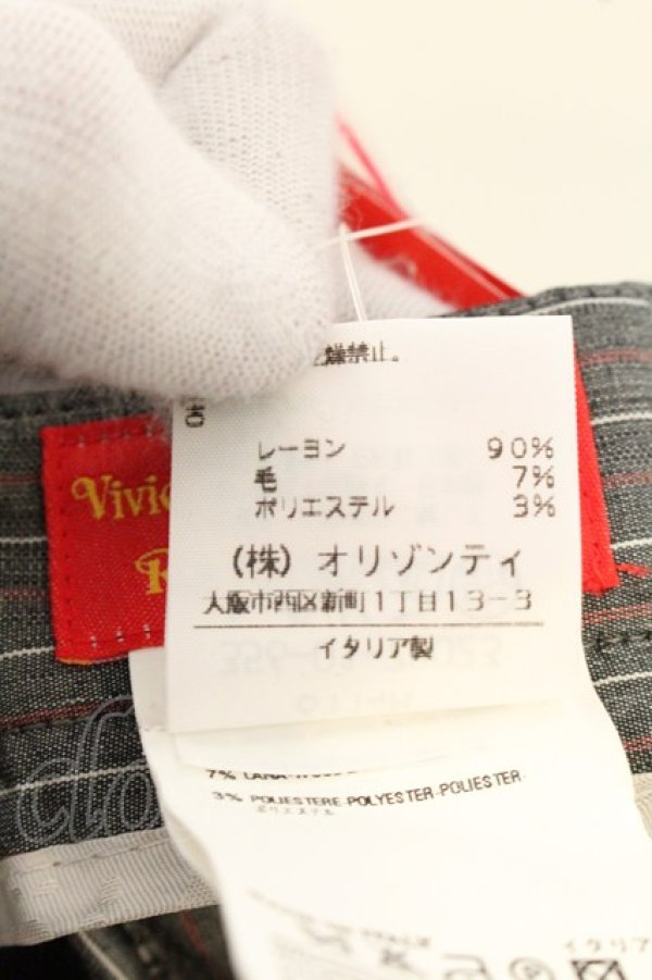 画像6: ヴィヴィアンウエストウッド 中古 / タックストライプショートパンツ 40 グレー  O-26-07-05-023-pa-YM-OS (6)