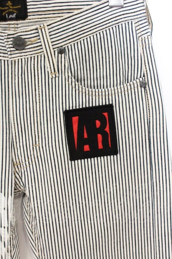 画像3: ヴィヴィアンウエストウッド Anglomania and Lee 中古 / AUTHENTIC JEAN（オーセンティック）デニムパンツ W24 ホワイトｘマルチ  O-26-07-05-027-pa-YM-OS (3)