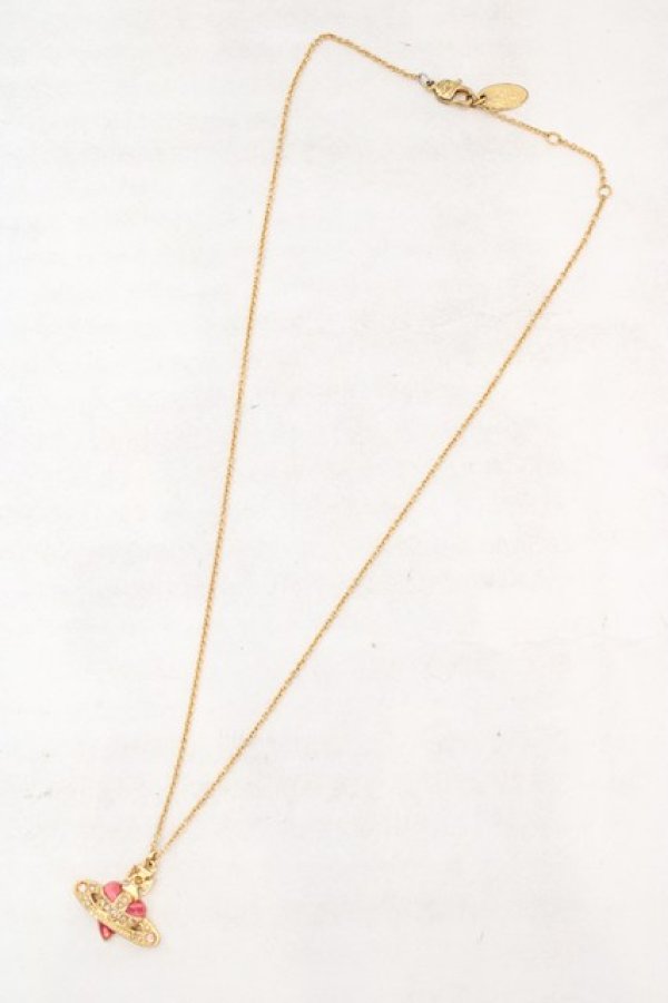 画像2: ヴィヴィアンウエストウッド 中古 / NEW DIAMANTE HEART ネックレス  ピンクＸゴールド  O-26-07-05-034-nl-YM-OS (2)