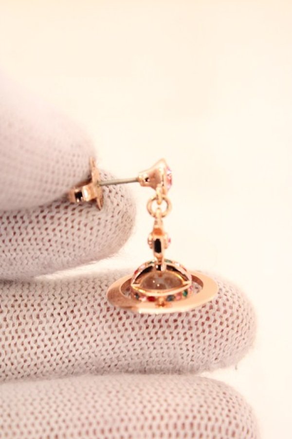 画像3: ヴィヴィアンウエストウッド 中古 / new petite orb piece　ピアス（ニュープチオーブピアス）  ピンク  O-26-07-05-035-er-YM-OS (3)
