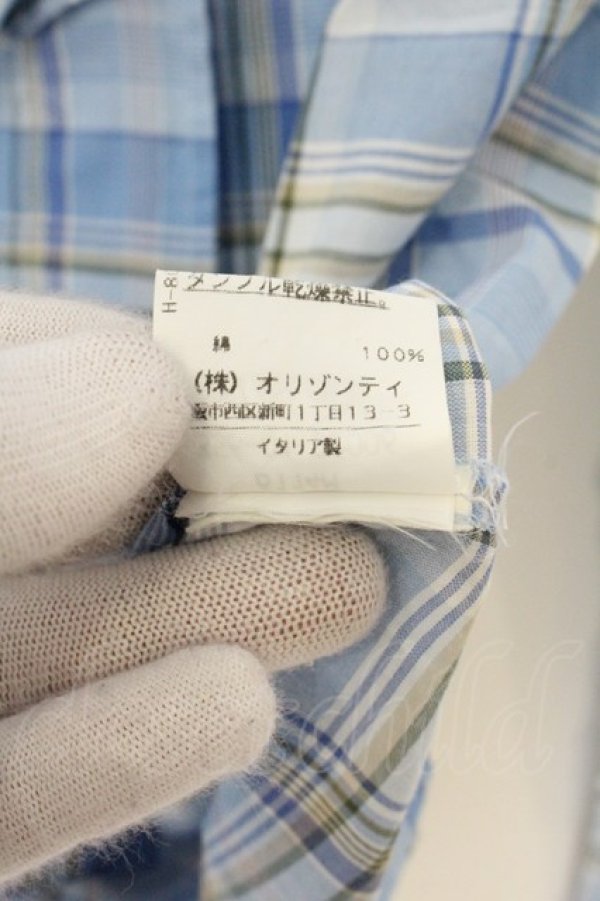 画像9: ヴィヴィアンウエストウッド 中古 / TARTAN DRUNKUN シャツ  サックス  O-26-07-05-005-bl-YM-OS (9)