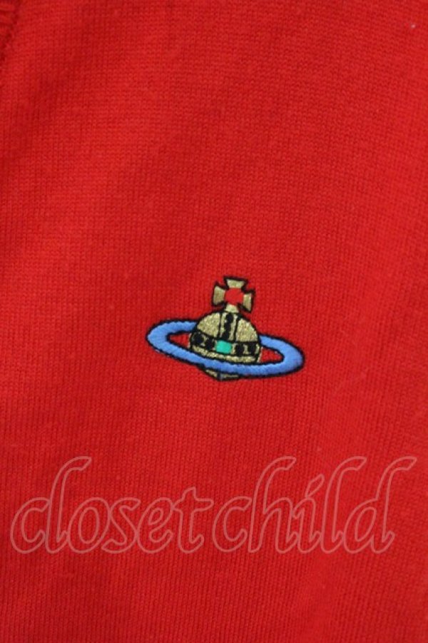 画像2: ヴィヴィアンウエストウッド 中古 / カラーオーブ刺繍カーディガン M レッド  O-26-07-05-006-to-YM-OS (2)