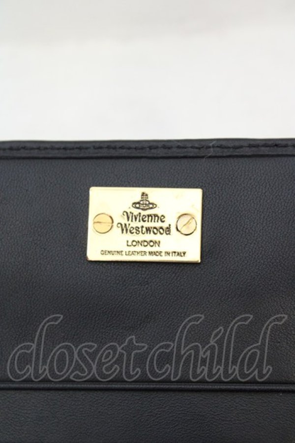 画像7: ヴィヴィアンウエストウッド 中古 / LOGO PRINT212（ロゴプリント）長財布  ブラックｘゴールド  O-26-07-05-056-gd-YM-OS (7)