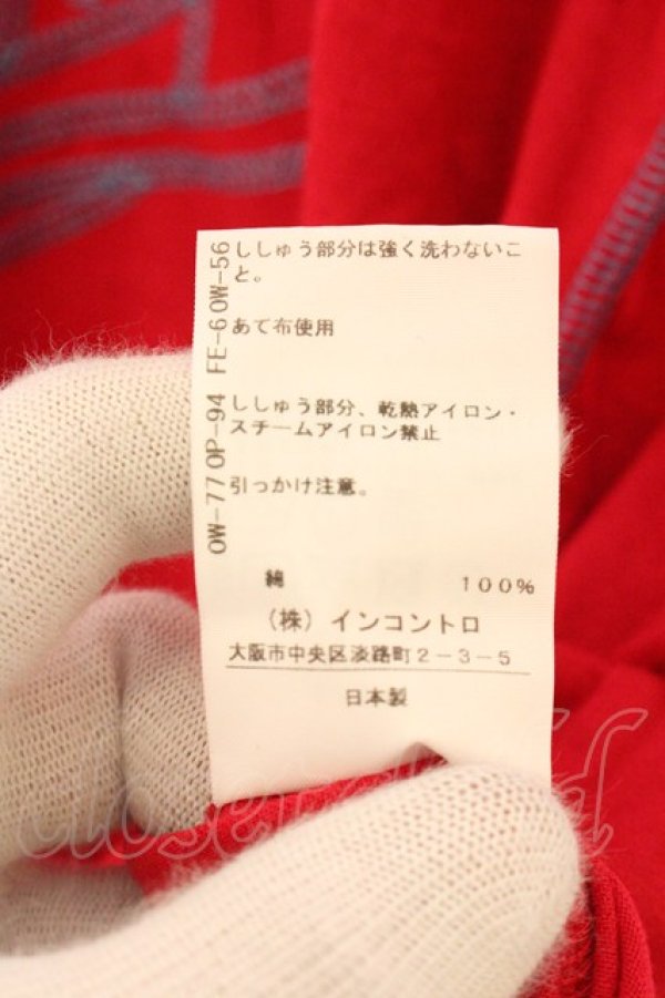 画像6: ヴィヴィアンウエストウッド 中古 / 60/2オーガニック天竺振リステッチオーブトップ 00 レッド  O-26-07-05-014-to-YM-OS (6)