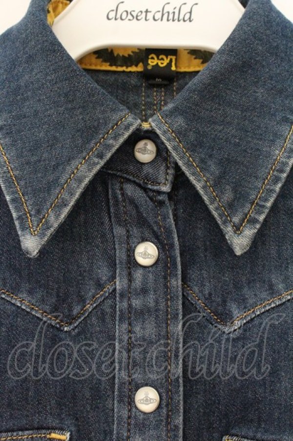 画像2: ヴィヴィアンウエストウッド Anglomania and Lee 中古 / RIDER BLOUSE（ライダー）デニムシャツ M インディゴ  O-26-07-12-023-bl-YM-OS (2)