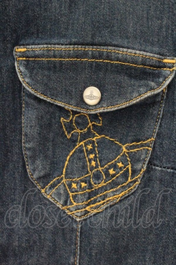 画像3: ヴィヴィアンウエストウッド Anglomania and Lee 中古 / RIDER BLOUSE（ライダー）デニムシャツ M インディゴ  O-26-07-12-023-bl-YM-OS (3)