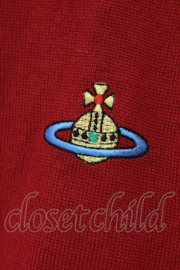 画像2: ヴィヴィアンウエストウッド 中古 / カラーオーブ刺繍カーディガン M レッド  O-26-07-12-001-to-YM-OS (2)