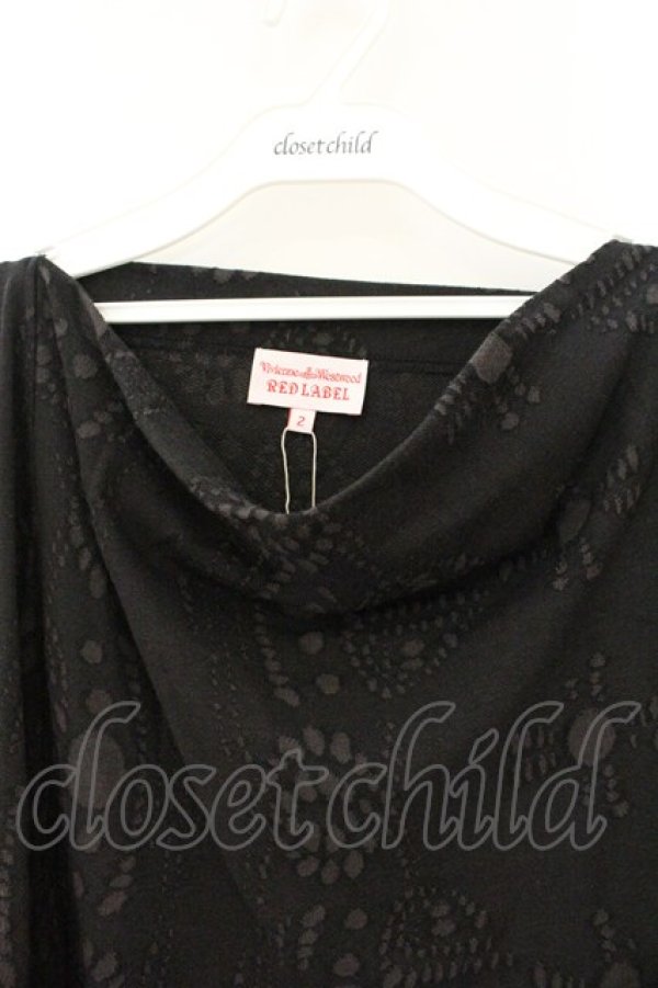 画像2: ヴィヴィアンウエストウッド 中古 / カッティングオーブ総柄ニットTシャツ 2 ブラック  O-26-07-12-037-ts-YM-OS (2)