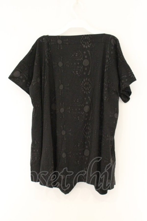 画像4: ヴィヴィアンウエストウッド 中古 / カッティングオーブ総柄ニットTシャツ 2 ブラック  O-26-07-12-037-ts-YM-OS (4)