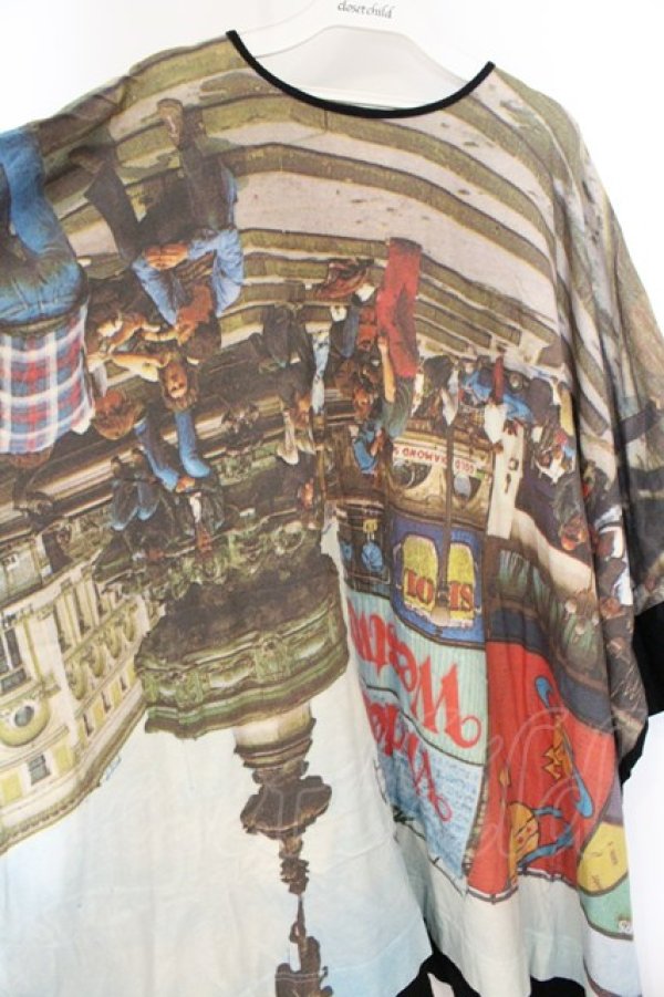 画像2: ANGLOMANIA 中古 / アップサイドダウンBIGTシャツ 38 ブラックｘマルチ  O-26-07-12-042-to-YM-OS (2)