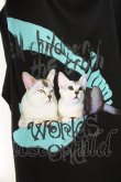 画像2: ヴィヴィアンウエストウッド 中古 / CAT BOSSCHAERT スクエアTシャツ S ブラックｘマルチ  O-26-07-12-047-to-YM-OS (2)
