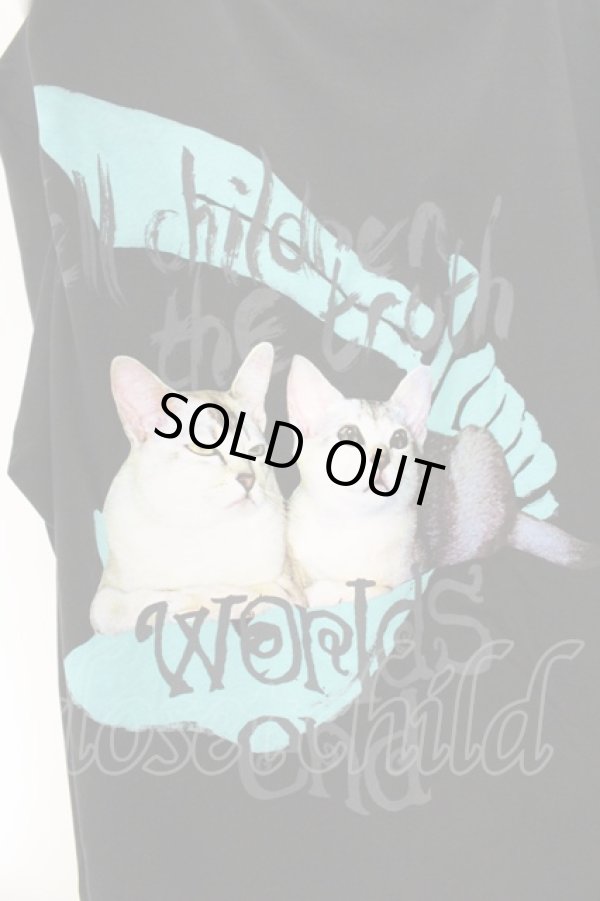 画像2: ヴィヴィアンウエストウッド 中古 / CAT BOSSCHAERT スクエアTシャツ S ブラックｘマルチ  O-26-07-12-047-to-YM-OS (2)