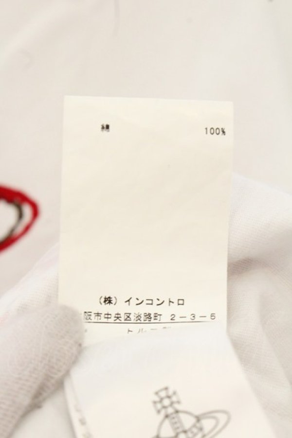 画像6: ヴィヴィアンウエストウッド 中古 / FASHION　VANITY スクエアTシャツ OS ホワイトｘレッド  O-26-07-12-051-ts-YM-OS (6)