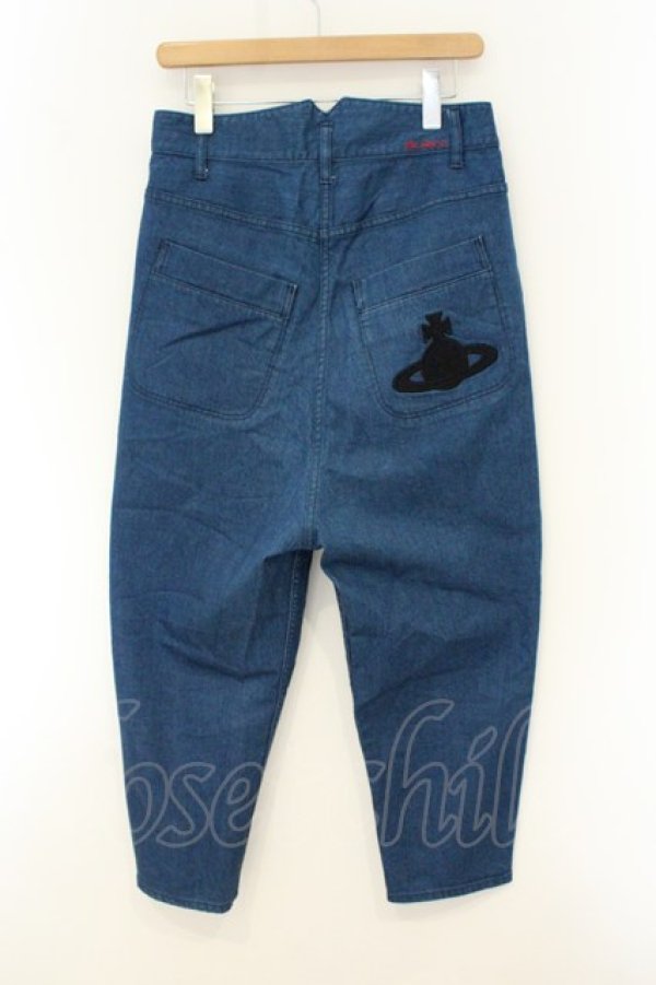 画像3: ヴィヴィアンウエストウッド 中古 / タックサルエルデニムパンツ S インディゴ  O-26-07-12-061-pa-YM-OS (3)