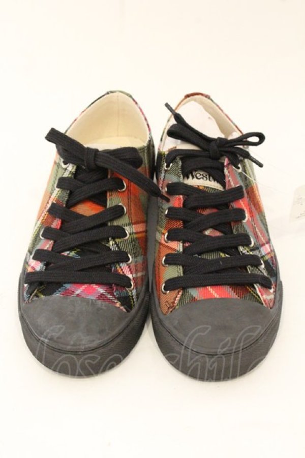 画像2: ヴィヴィアンウエストウッド 中古 / PLIMSOLL LOW TOPスニーカー（プリムソールロウトップ） 39（24.5cm） マルチ  O-26-07-12-075-sh-YM-OS (2)