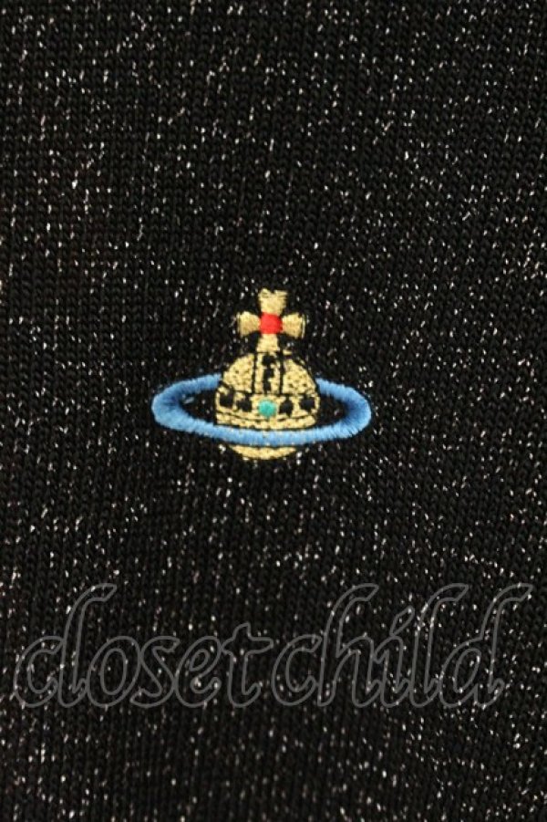 画像2: ヴィヴィアンウエストウッド 中古 / カラーオーブ刺繍グリッターニットカーディガン M ブラック  O-26-07-12-009-to-YM-OS (2)