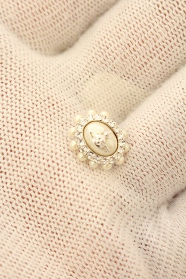画像2: ヴィヴィアンウエストウッド 中古 / Beth Earrings（ベス）  シルバーｘホワイト  O-26-07-12-091-ac-YM-OS (2)