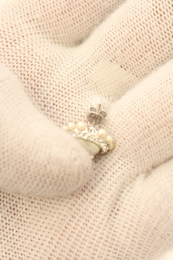 画像3: ヴィヴィアンウエストウッド 中古 / Beth Earrings（ベス）  シルバーｘホワイト  O-26-07-12-091-ac-YM-OS (3)
