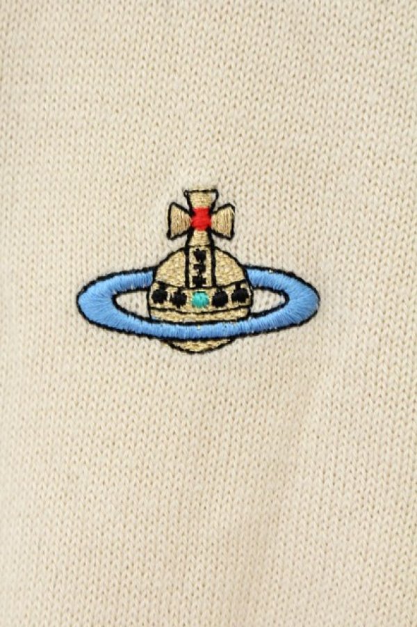 画像2: ヴィヴィアンウエストウッド 中古 / カラーオーブ刺繍カーディガン M ライトベージュ  O-26-07-12-011-to-YM-OS (2)