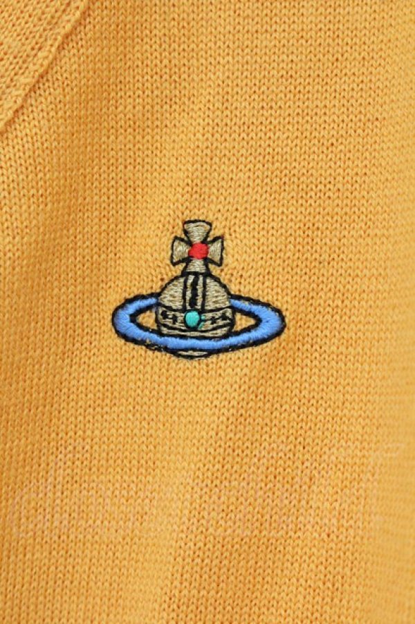画像2: ヴィヴィアンウエストウッド 中古 / カラーオーブ刺繍Vネックカーディガン M イエロー  O-26-07-12-002-to-YM-OS (2)