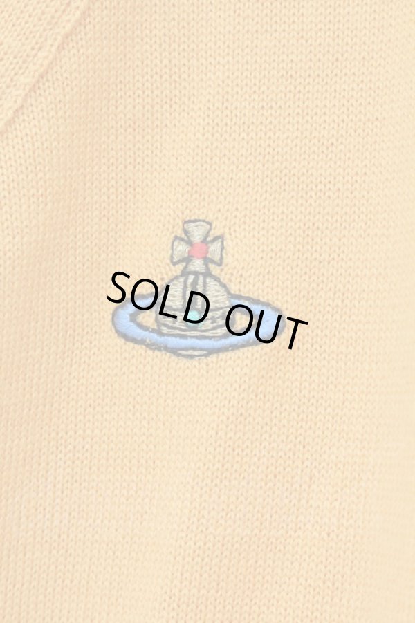 画像2: ヴィヴィアンウエストウッド 中古 / カラーオーブ刺繍Vネックカーディガン M イエロー  O-26-07-12-002-to-YM-OS (2)
