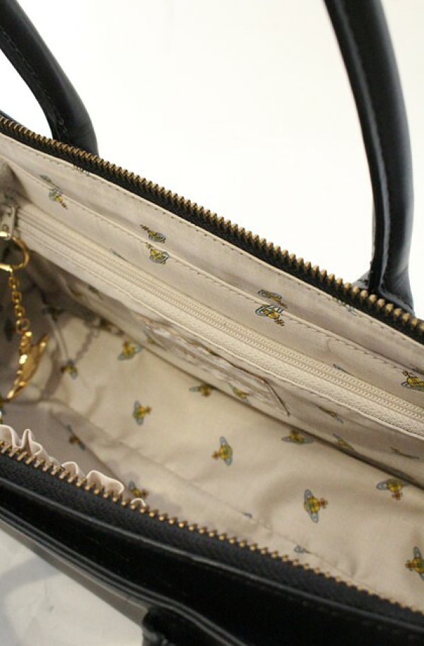 画像10: 【Vintage放出】ヴィヴィアンウエストウッド 中古 / プレーンハンドバッグ  ブラック  O-26-07-25-020-ba-YM-OS (10)