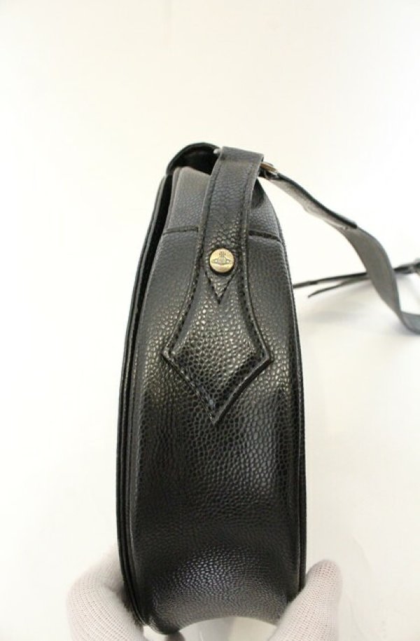 画像6: 【Vintage放出】ヴィヴィアンウエストウッド 中古 / ラウンドレザーバッグ  ブラック  O-26-07-25-022-ba-YM-OS (6)