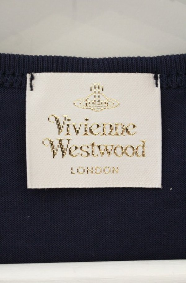 画像3: 【Vintage放出】ヴィヴィアンウエストウッド 中古 / カラーオーブ刺繍Tシャツ S ネイビー  O-26-07-25-1002-ts-YM-OS (3)