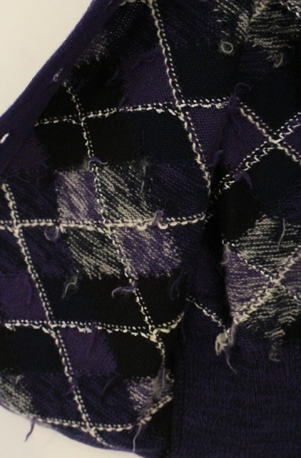 画像6: 【Vintage放出】ヴィヴィアンウエストウッド 中古 / オーブ刺繍アーガイルベスト 42 パープル  O-26-07-25-1017-to-YM-OS (6)
