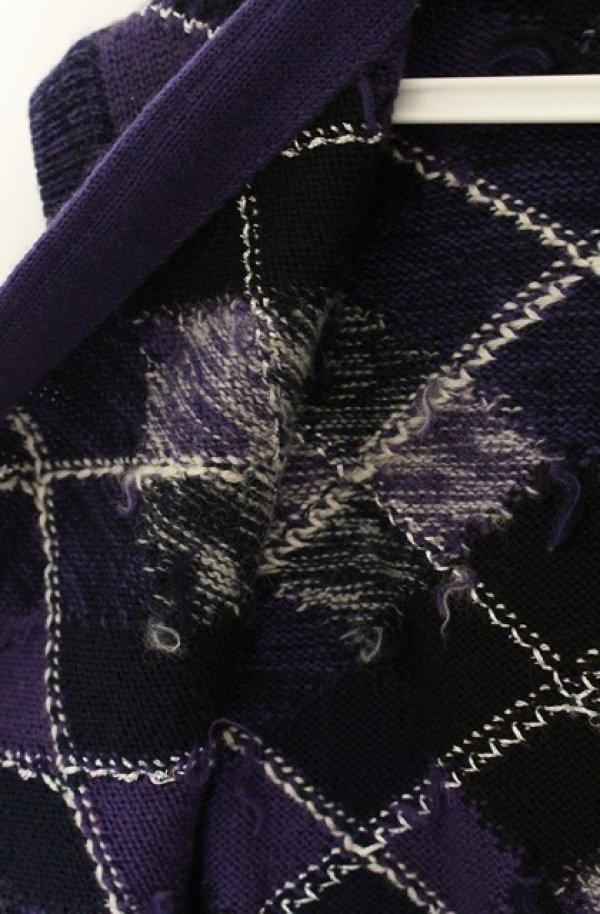 画像7: 【Vintage放出】ヴィヴィアンウエストウッド 中古 / オーブ刺繍アーガイルベスト 42 パープル  O-26-07-25-1017-to-YM-OS (7)