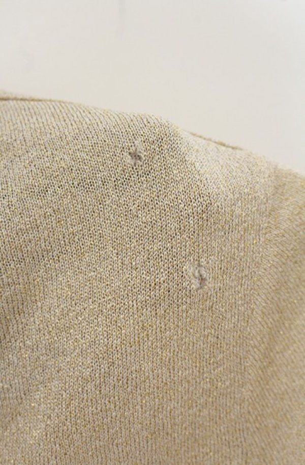 画像2: 【Vintage放出】ヴィヴィアンウエストウッド 中古 / グリッタニットTシャツ S ゴールド  O-26-07-25-1003-to-YM-OS (2)