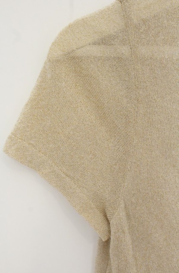 画像3: 【Vintage放出】ヴィヴィアンウエストウッド 中古 / グリッタニットTシャツ S ゴールド  O-26-07-25-1003-to-YM-OS (3)