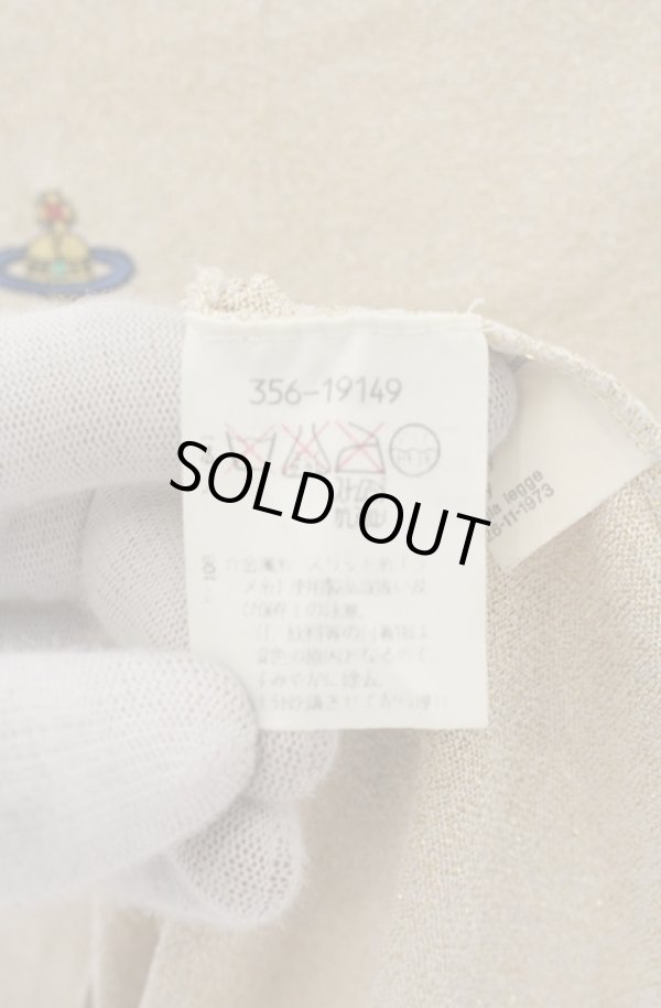 画像5: 【Vintage放出】ヴィヴィアンウエストウッド 中古 / グリッタニットTシャツ S ゴールド  O-26-07-25-1003-to-YM-OS (5)