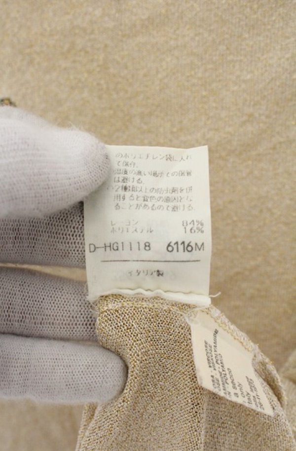 画像6: 【Vintage放出】ヴィヴィアンウエストウッド 中古 / グリッタニットTシャツ S ゴールド  O-26-07-25-1003-to-YM-OS (6)