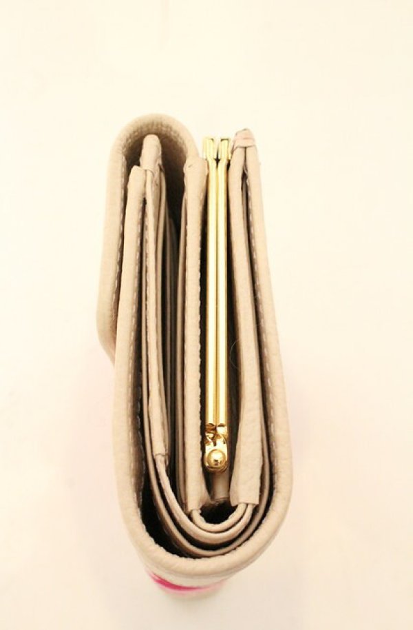 画像4: 【Vintage放出】ヴィヴィアンウエストウッド 中古 / ハラコレオパード口金折財布  ピンク  O-26-07-25-1032-gd-YM-OS (4)