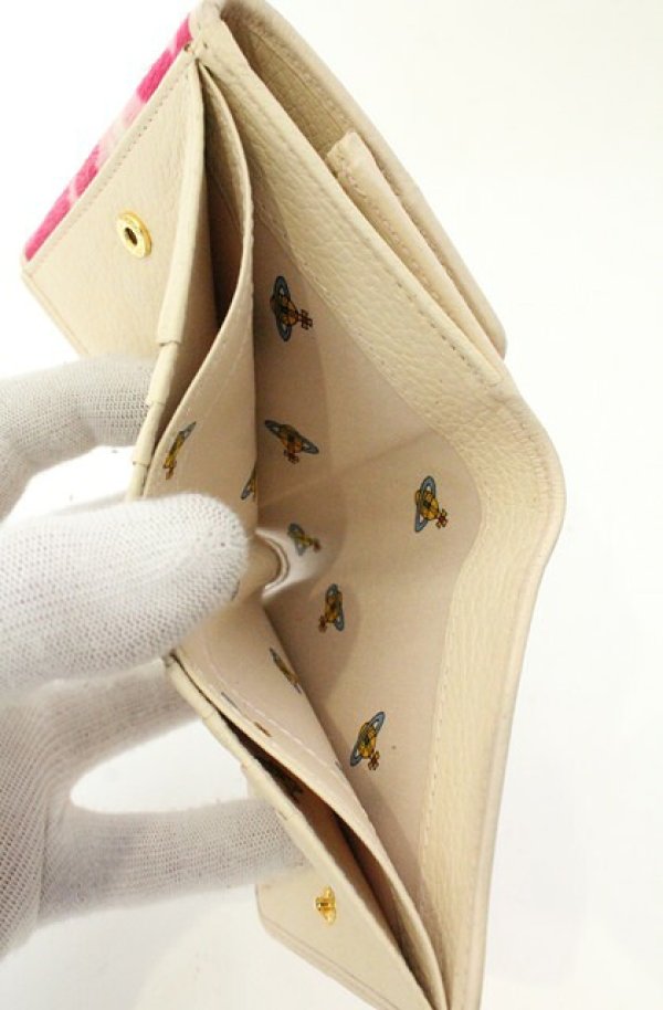 画像8: 【Vintage放出】ヴィヴィアンウエストウッド 中古 / ハラコレオパード折財布  ピンク  O-26-07-25-1033-gd-YM-OS (8)