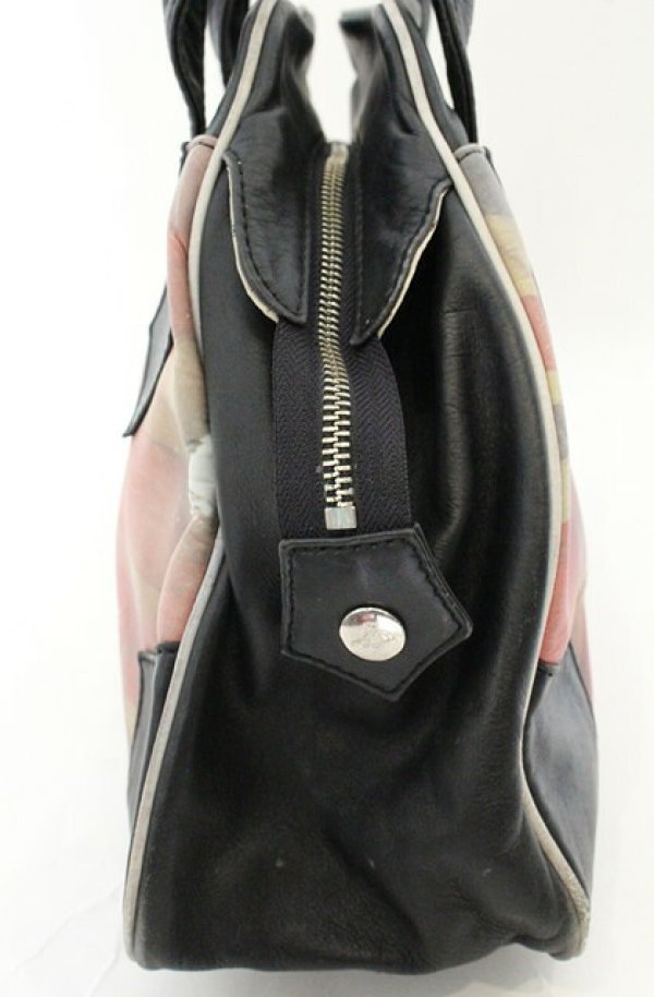 画像5: 【Vintage放出】ヴィヴィアンウエストウッド 中古 / ユニオンジャックヤスミンバッグ  ブラックｘマルチ  O-26-07-25-1038-ba-YM-OS (5)