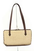 画像2: 【Vintage放出】ヴィヴィアンウエストウッド 中古 / ORBガマ口ハンドストローBAG  ナチュラルｘブラウン  O-26-07-25-1041-ba-YM-OS (2)