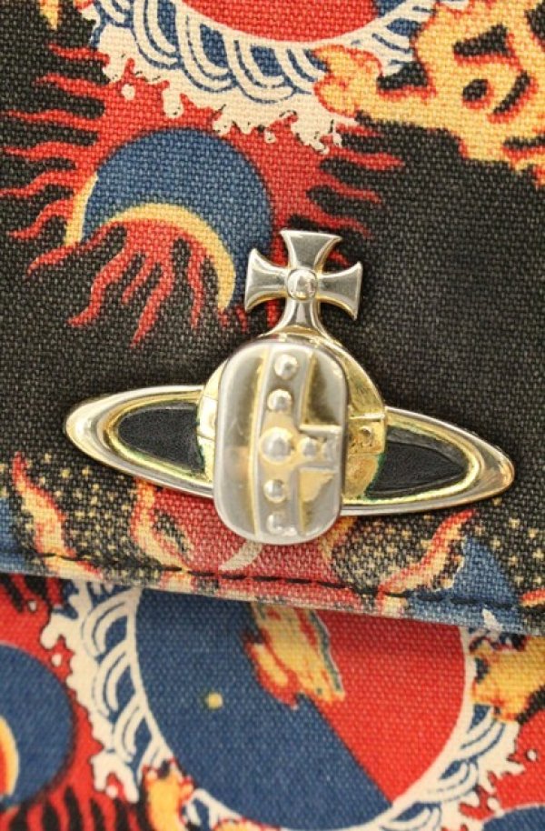 画像4: 【Vintage放出】ヴィヴィアンウエストウッド 中古 / ギャラクシーショルダーバッグ  ブラックｘマルチ  O-26-07-25-1045-ba-YM-OS (4)