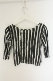 画像8: 【Vintage放出】ヴィヴィアンウエストウッド 中古 / カラーオーブ刺繍ストライプ五分袖ショートトップス M ブラックｘホワイト  O-26-07-25-1005-ts-YM-OS (8)