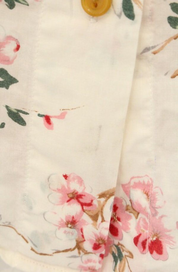 画像3: 【Vintage放出】ヴィヴィアンウエストウッド 中古 / 小梅プリントブラウス  II ホワイト  O-26-07-25-1008-bl-YM-OS (3)