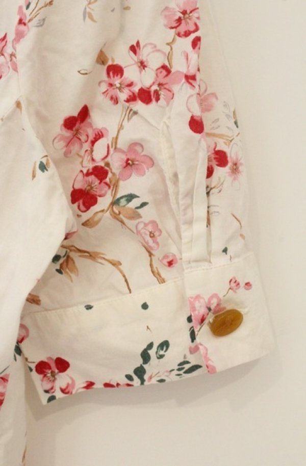 画像4: 【Vintage放出】ヴィヴィアンウエストウッド 中古 / 小梅プリントブラウス  II ホワイト  O-26-07-25-1008-bl-YM-OS (4)