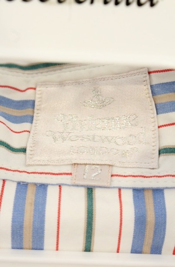 画像7: 【Vintage放出】ヴィヴィアンウエストウッド 中古 / ストライプブラウス 12 ブルーｘホワイト  O-26-07-25-1011-bl-YM-OS (7)