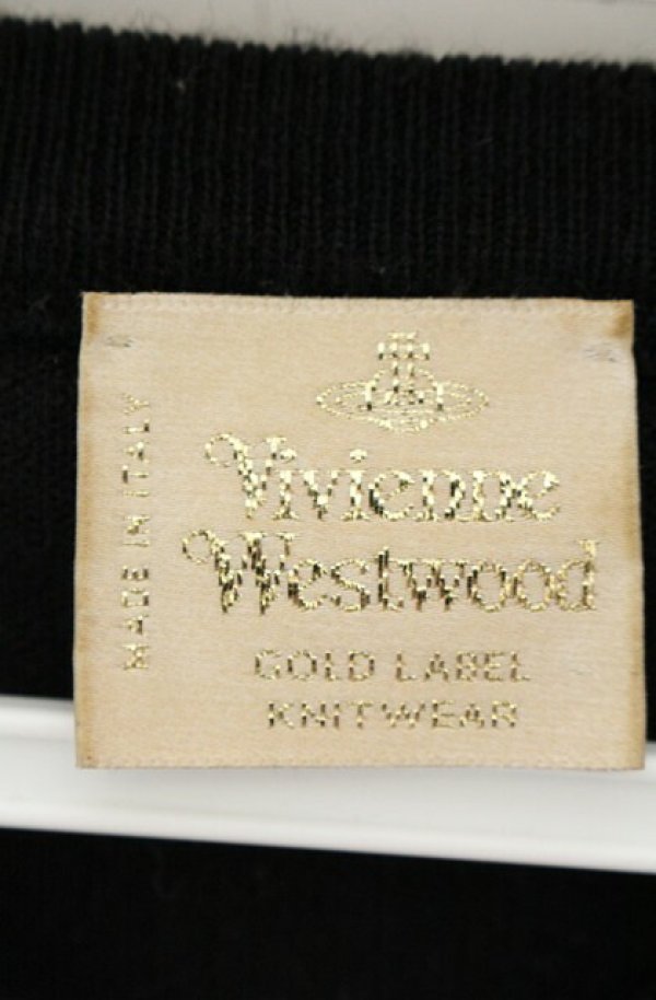 画像4: 【Vintage放出】ヴィヴィアンウエストウッド 中古 / カラーオーブ刺繍Vネックニット  ブラック  O-26-07-25-1013-to-YM-OS (4)