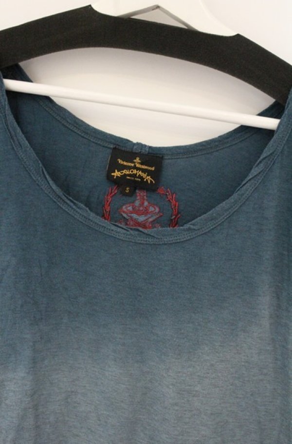 画像2: ANGLOMANIA 中古 / バック刺繍入リドレープトップス S ブルー系×褪セ加工  O-26-08-02-020-to-IG-OS (2)