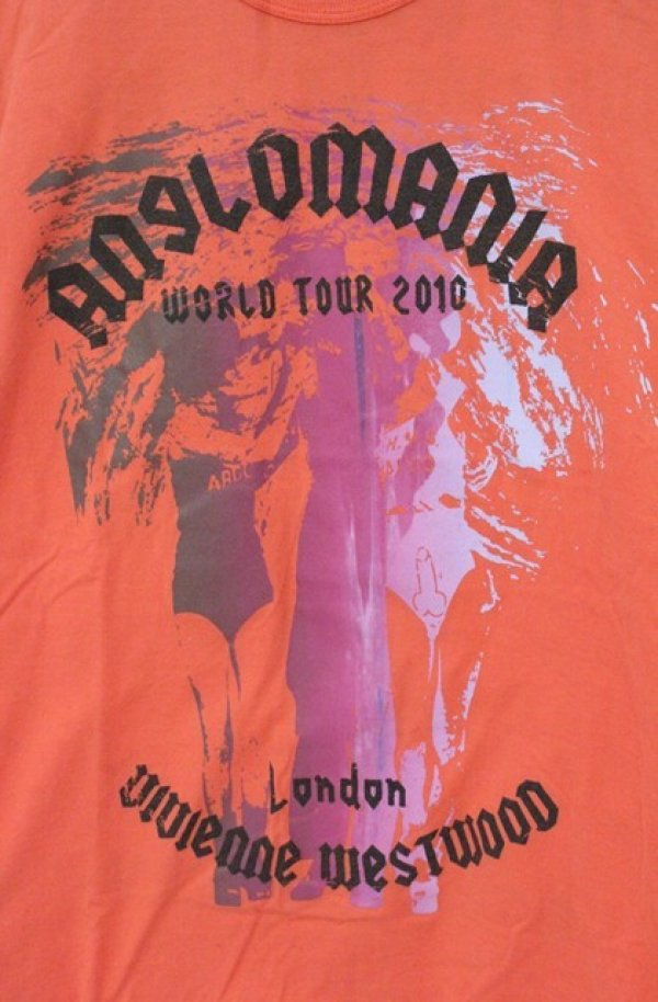 画像2: ANGLOMANIA 中古 / ペイントプリントTシャツ S オレンジ  O-26-08-02-024-ts-IG-OS (2)