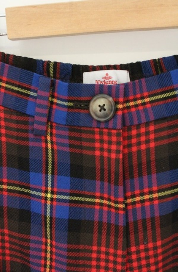画像2: ヴィヴィアンウエストウッド 中古 / タータンチェックトラウザーパンツ 00 マルチ  O-26-08-02-048-pa-YM-OS (2)